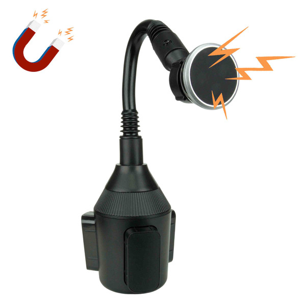 Magnetic Base Flexible Cell Phone Holder for Car Cup Holder